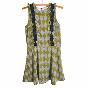 Chartreuse Harlequin Houndstooth Dress